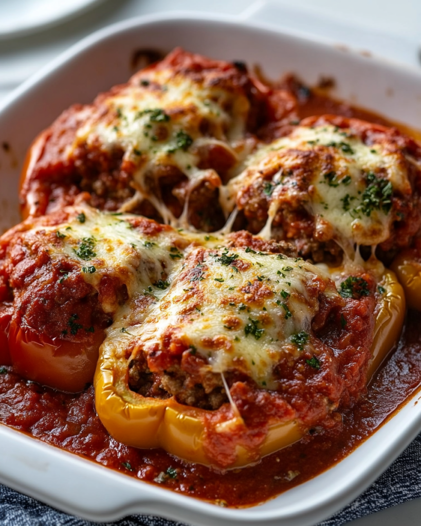 Käseüberbackene Pizza-Paprika